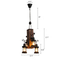 4 Light Rustic Country Chandelier Wood Fixture Pendant Industrial Cafe Bar Loft Farmhouse Country Wood Chandelier 110V