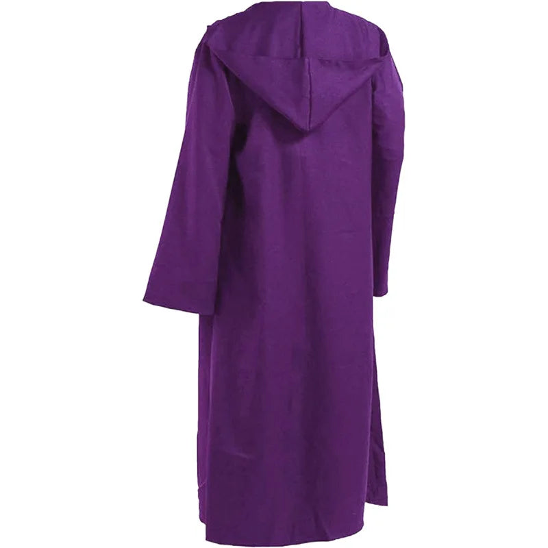 Halloween Festival Costumes Solid Long Robe Cosplay Costumes Abayas Hooded Punk Style Cloak Medieval Gothic Cape Novelty