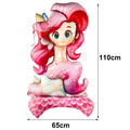 Mermaid Tableware Set Paper Plates Cup Tablecloth Little Mermaid Balloons Kids Girl Mermaid Birthday Party Decoration Supplies