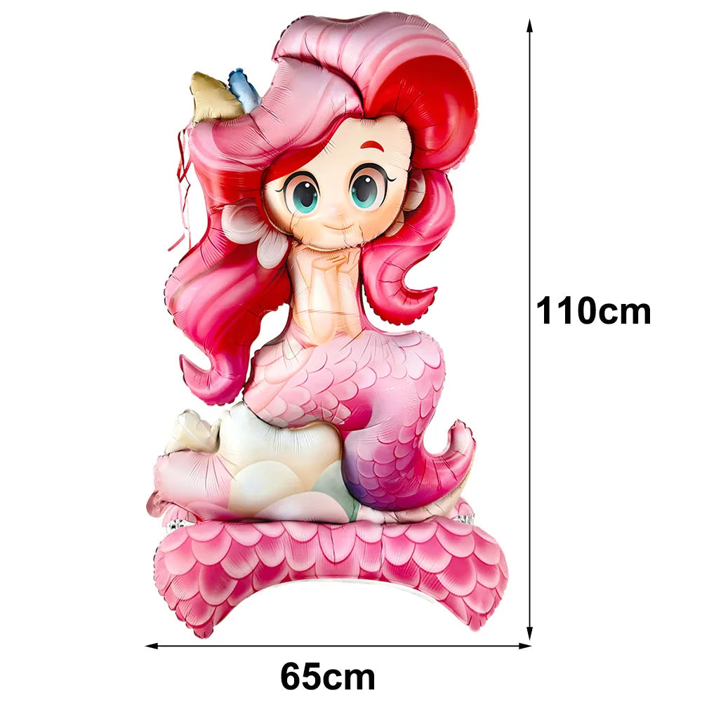 Mermaid Tableware Set Paper Plates Cup Tablecloth Little Mermaid Balloons Kids Girl Mermaid Birthday Party Decoration Supplies