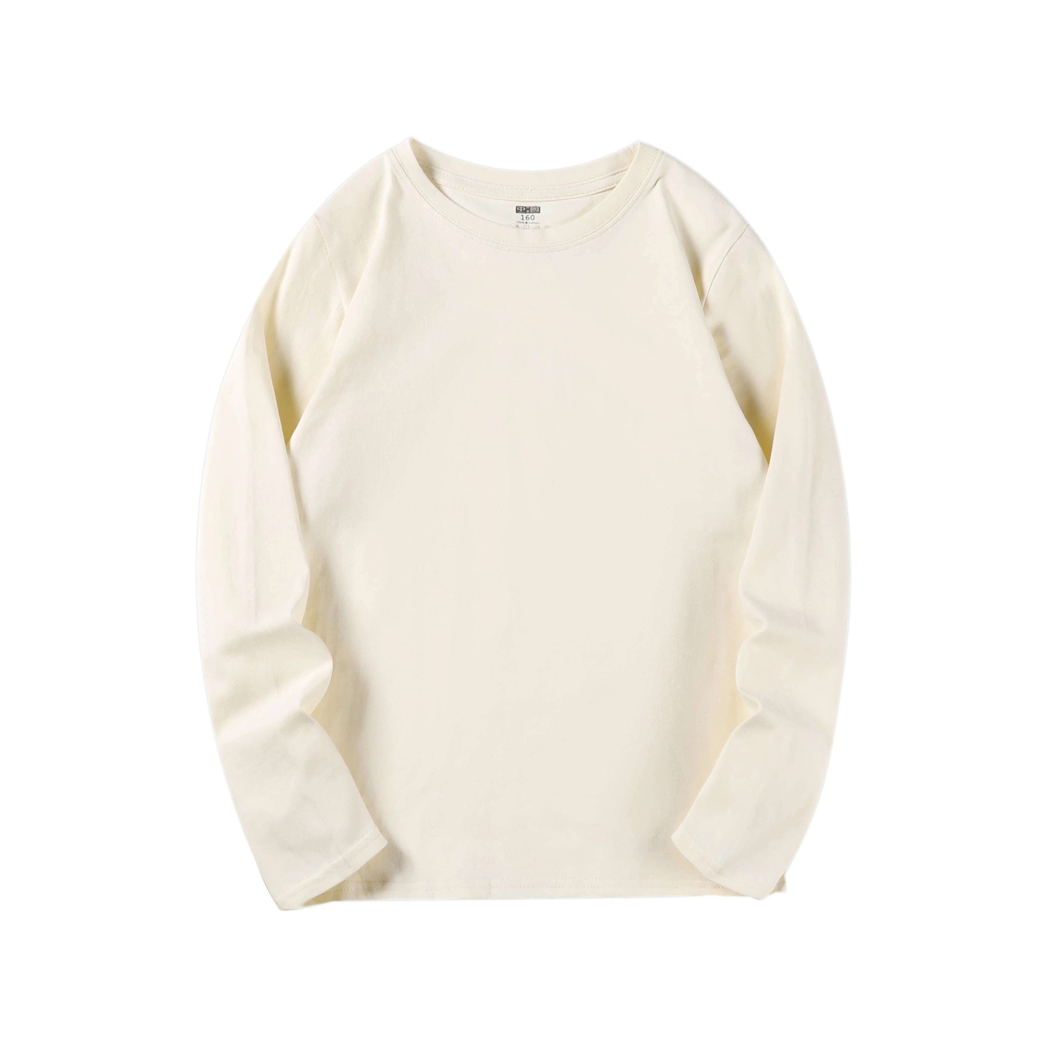 Children's Clothing 2025 Cotton Boys Girls T-Shirt Solid Long Sleeve Kids Cothes Autumn Sweatshirt Tops Teenage 6 8 10 12 Years