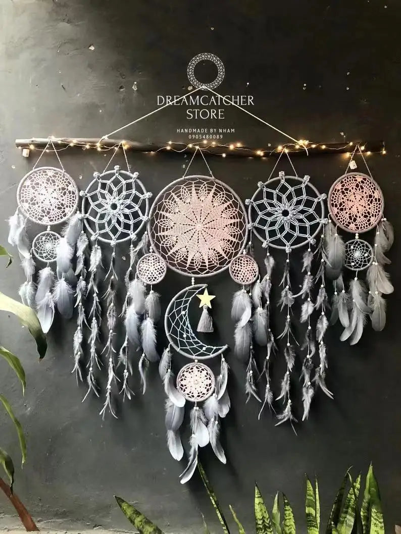 Indian Dream Catcher Wind Chime, Handmade Feather Pendant, Indoor Tassel, Wall Hanging, Wedding Decoration, Kids Room decor