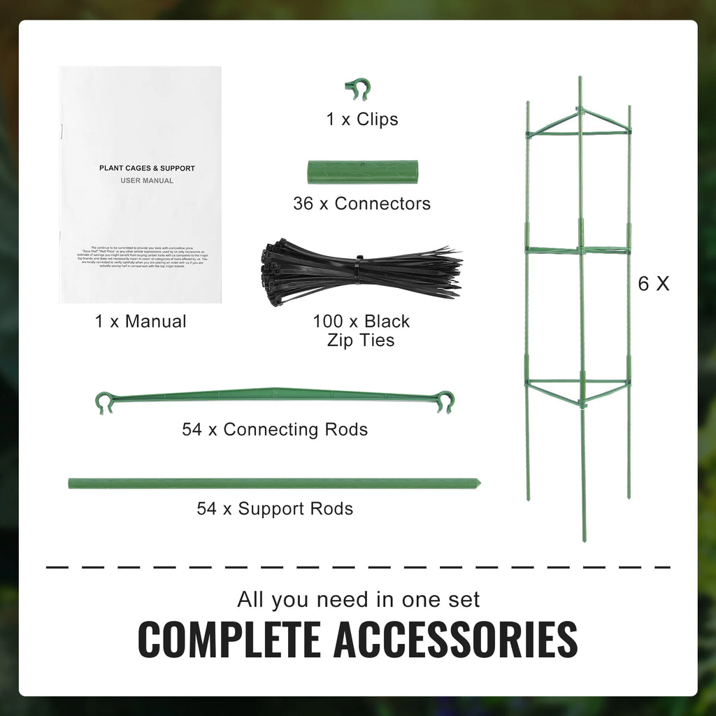 SucceBuy 6 Packs Tomato Cages for Garden Trellis Plant Stakes Suppor for Raised Garden Bed Vegetables Flowers Climbing Plants