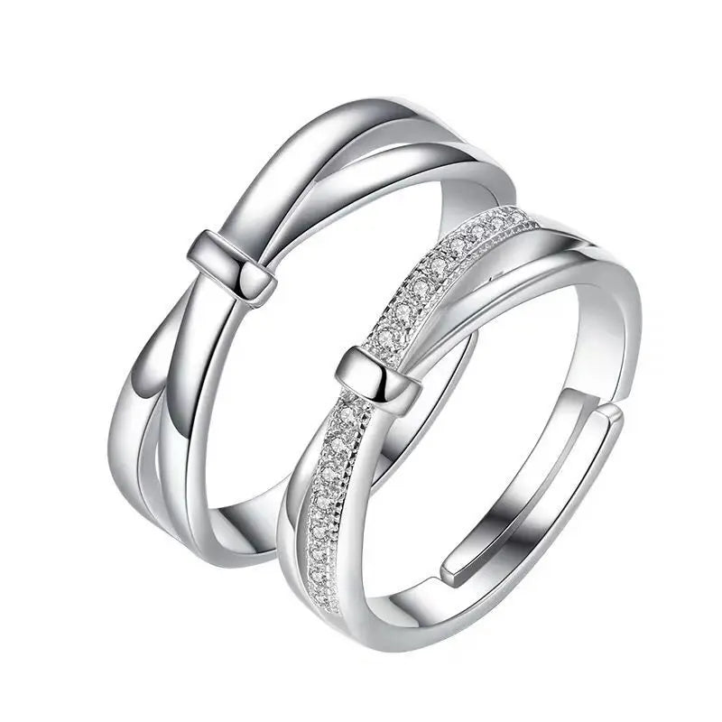 Classic Couple Rings For Men Women CZ Stone Trendy Wedding Lovers' Ring Jewelry Romantic Valentine's Day Present Ring Accessory