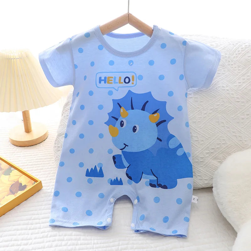 2025 Infant Toddler Crawling Clothes Cotton Summer Boys Girls Thin Male Baby Female Short-sleeved Romper suit Children's Onesie