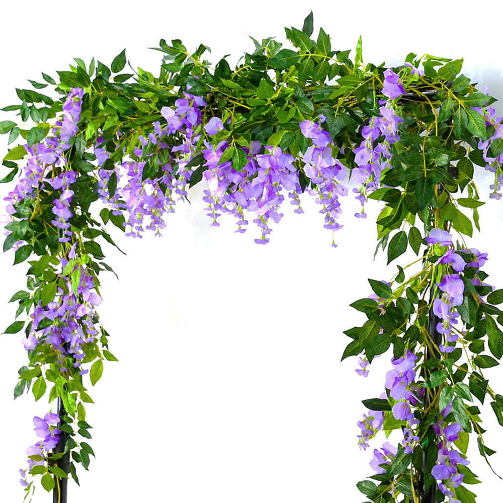 2/4pc 1.8M Wisteria Artificial Flowers Vine Garland Plants Wedding Arch Decoration Fake Plant Leaf Rattan Trailing Wall Flower