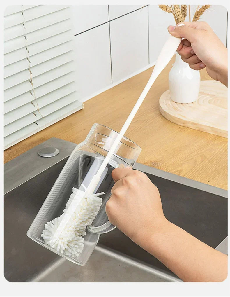 Sponge Brush Cup Scrubber Glass Cleaner Kitchen Cleaning Tool Long Handle Drink Wineglass Bottle Household Cleaning Brush