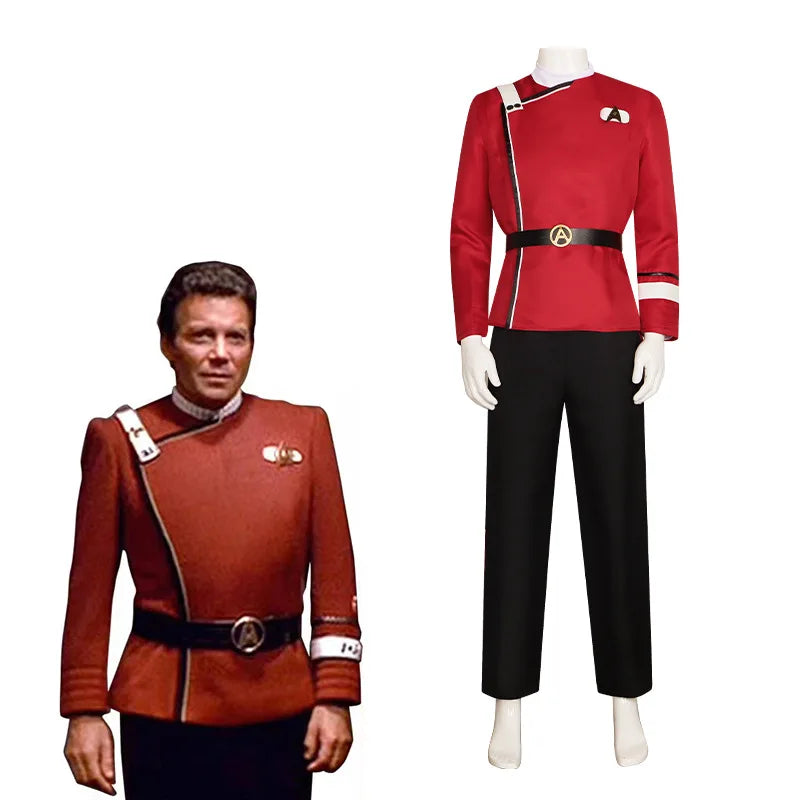 Anime World Hiking Role Playing Strange Costumes Captain Pike Red Jacket Top Pants Underwear Fleet Uniform Halloween Set Party