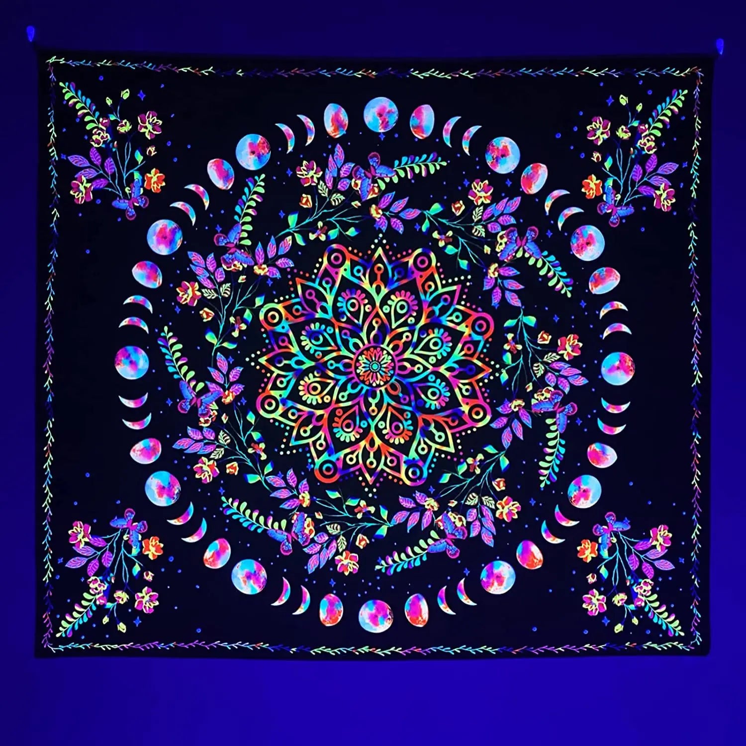 Fluorescent tapestry Wall hanging cloth Bedroom decoration psychedelic art poster
