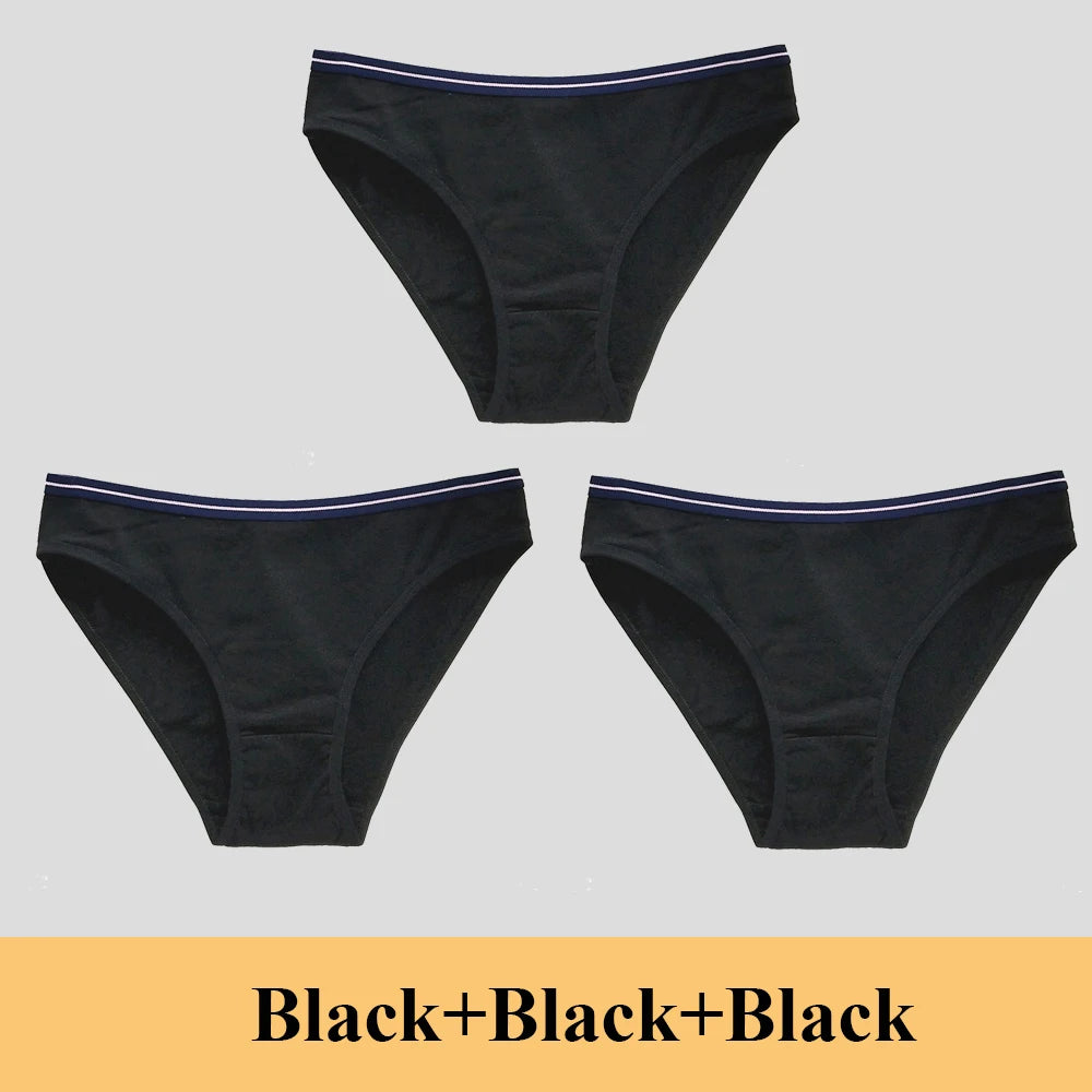 Woman Underwear Women's Cotton Sexy Panties Briefs Low Waist Lace Girls Ladies Knickers Lingerie for Women 3 Pcs/lot