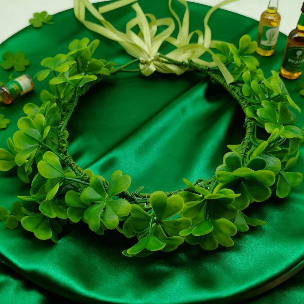 St. Patrick'S Day Green Floral Headband | Irish Style Plastic Flower Crown for Women and, Party Accessory.