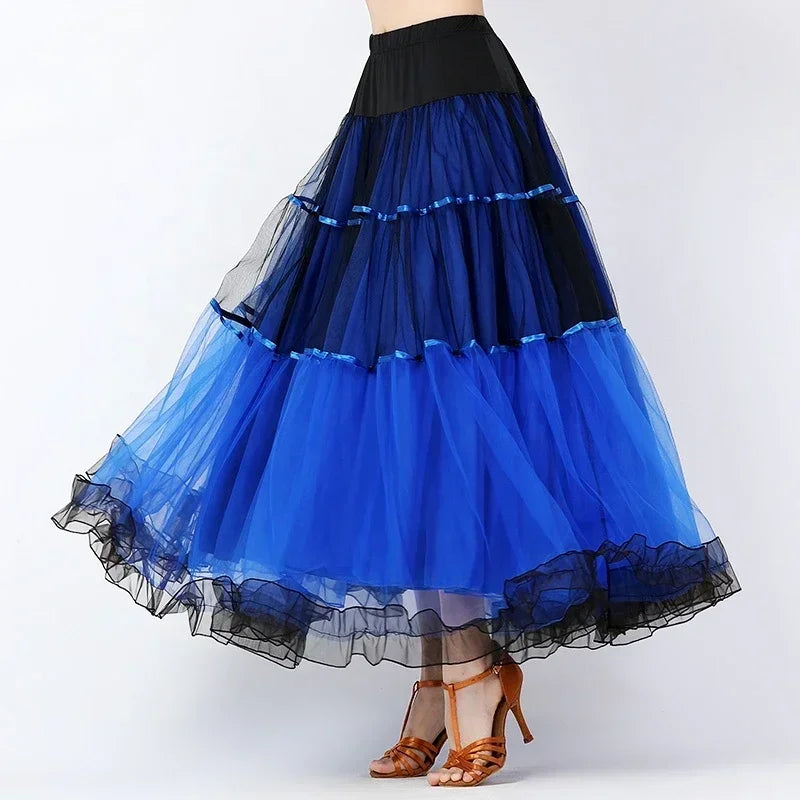 Modern Dance Costumes Fashionable Versatile Mesh Large Skirt Social Performances Dance Dresses Performance Costumes Daily Outfit