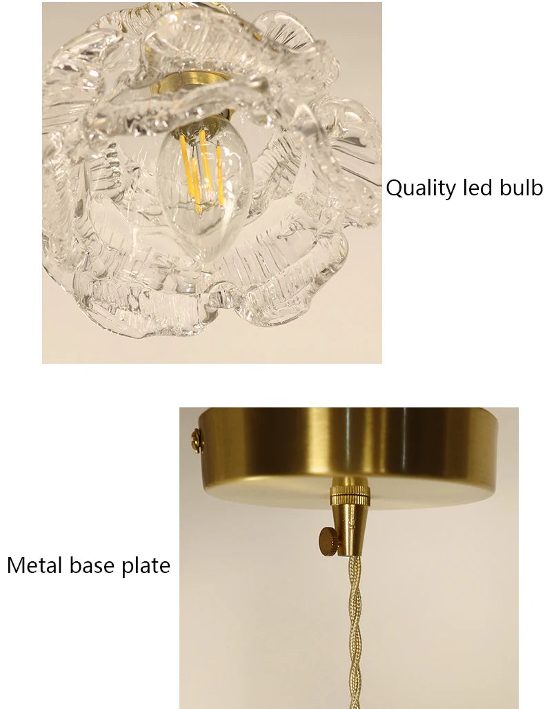 Nordic Rose Pendant Light Lustre Copper LED Ceiling Lights for Living Room Bedroom Dining Room Home Decor Wall Lamp Hanging Lamp