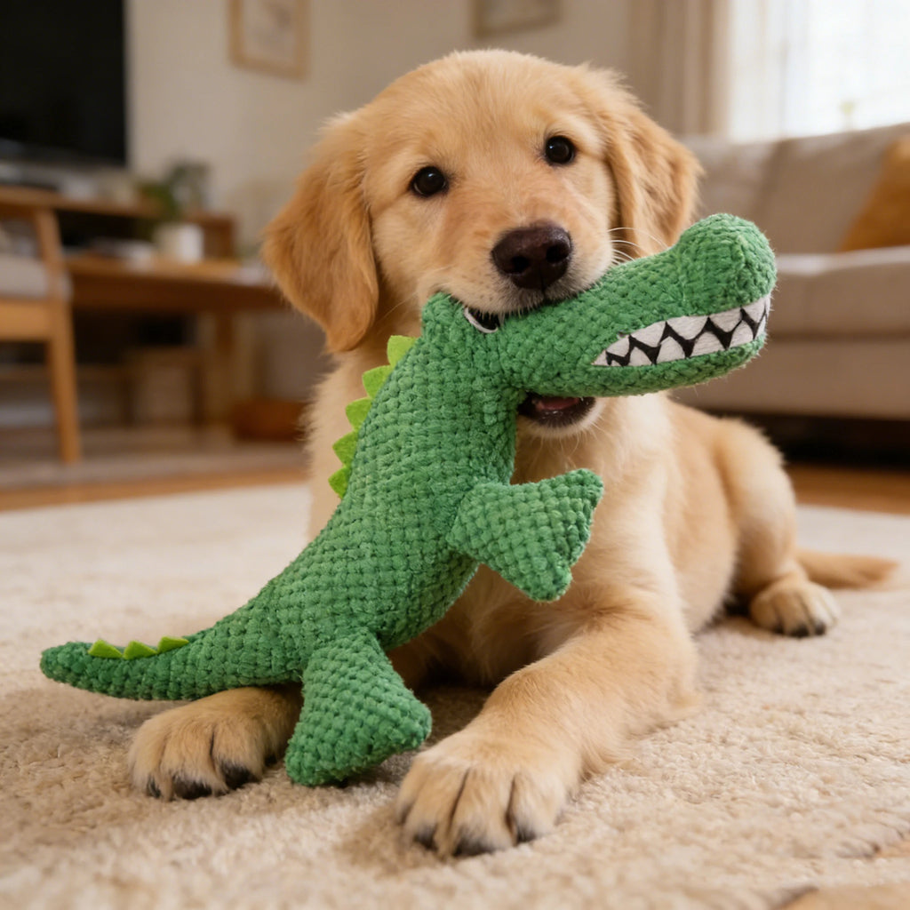 Tough Chew Dog Companion Toy, Pet Squeaky Toy, Large Dinosaur Toy, For All Breeds, Suitable for Heavy Chewers, Pet Companion Toy