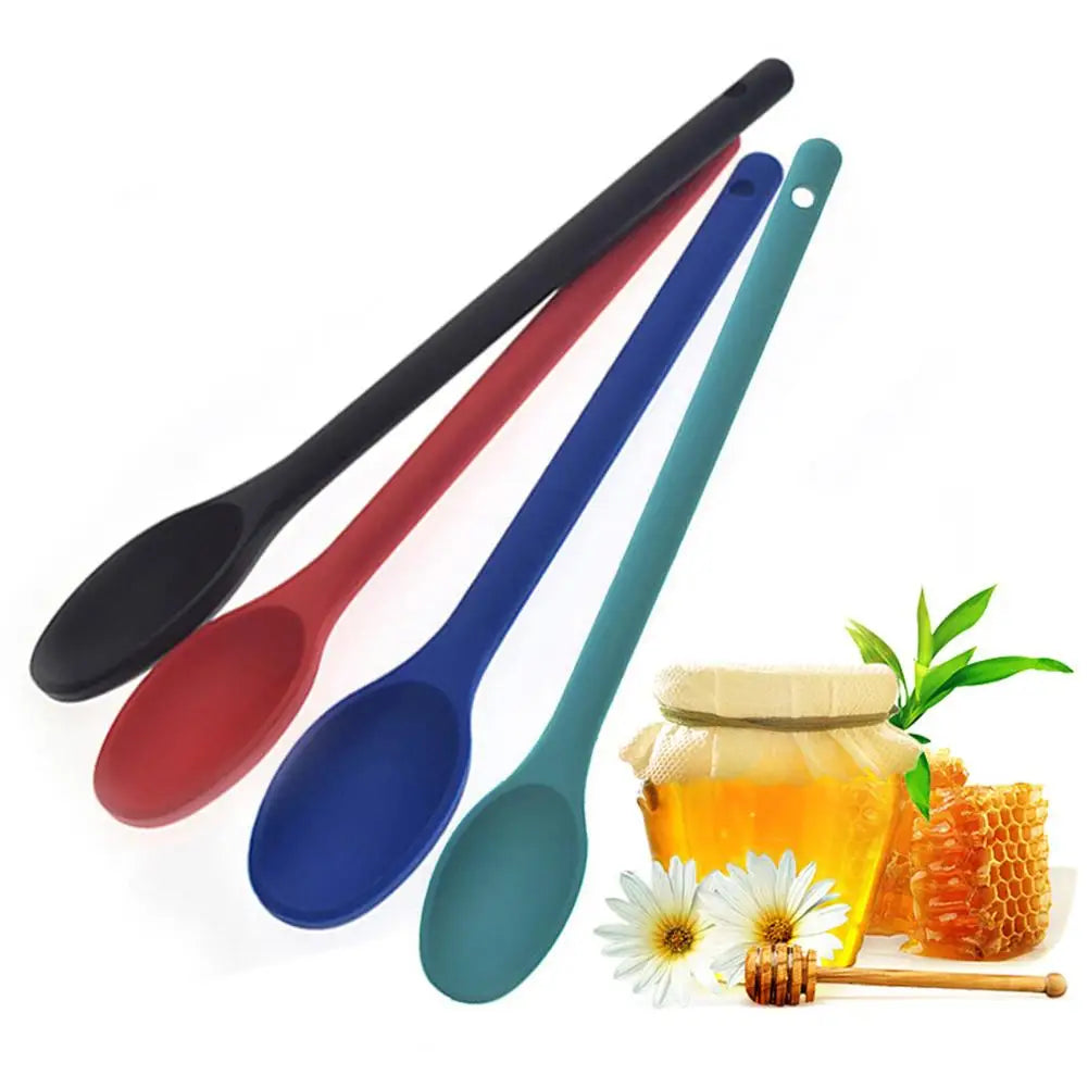Long Handle Silicone Spoon For Kitchen Mixing Spoon For Salad Food Soup Cooking Tool For Picnic 1PCS Wholesale Of Multiple Items