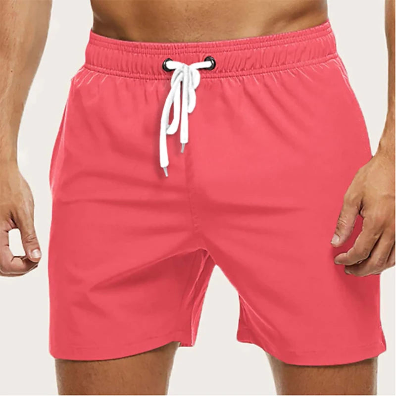 Men's Swim Trunks Summer Swimming Board Shorts Quick Dry Beach Shorts with Side Pockets and Mesh Lining Swimwear Bathing Suit