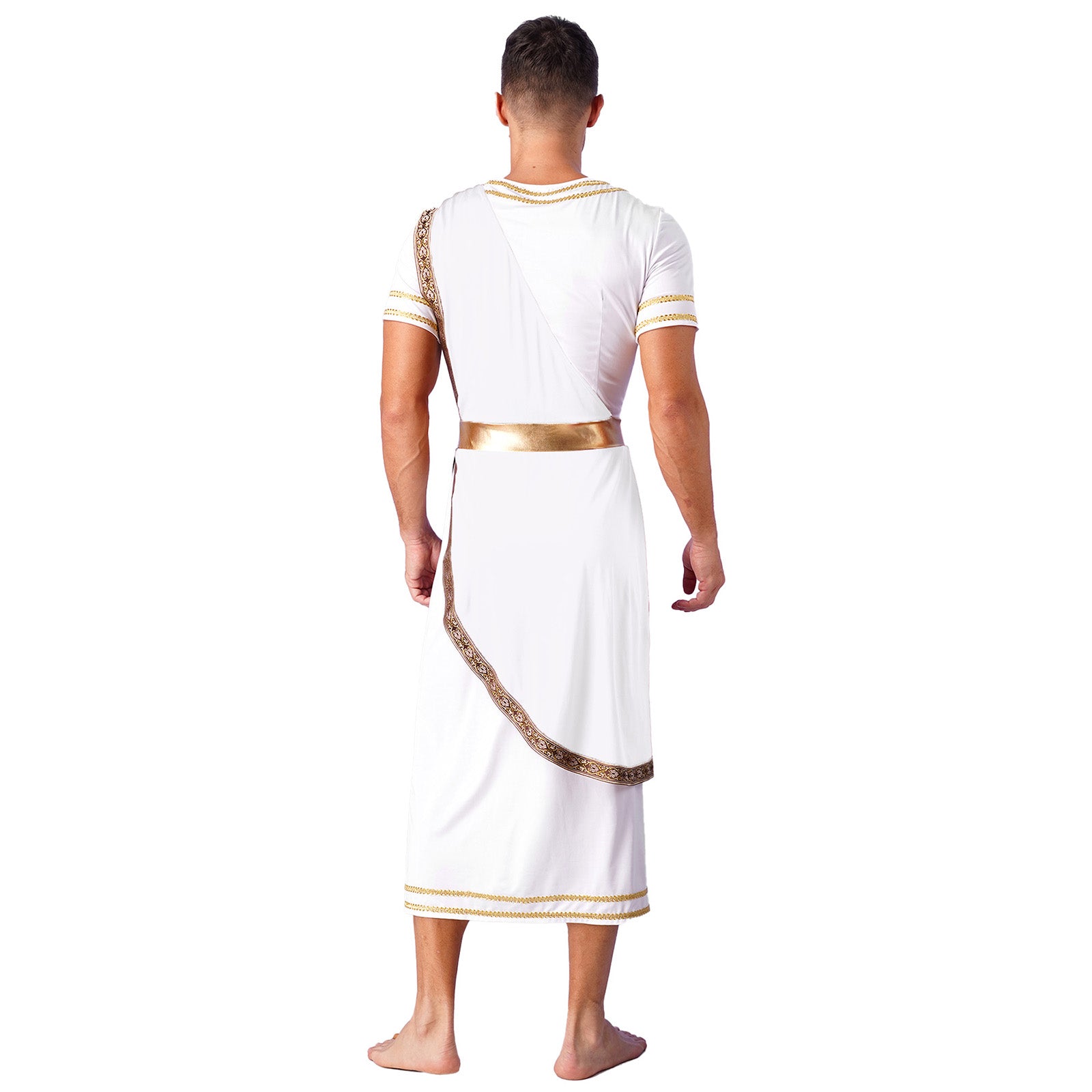 Mens Ancient Greek God Cosplay Outfit Roman Robe Costumes Ancient Greek Toga Spartan Dress Up Retro Vintage Warrior Clothing