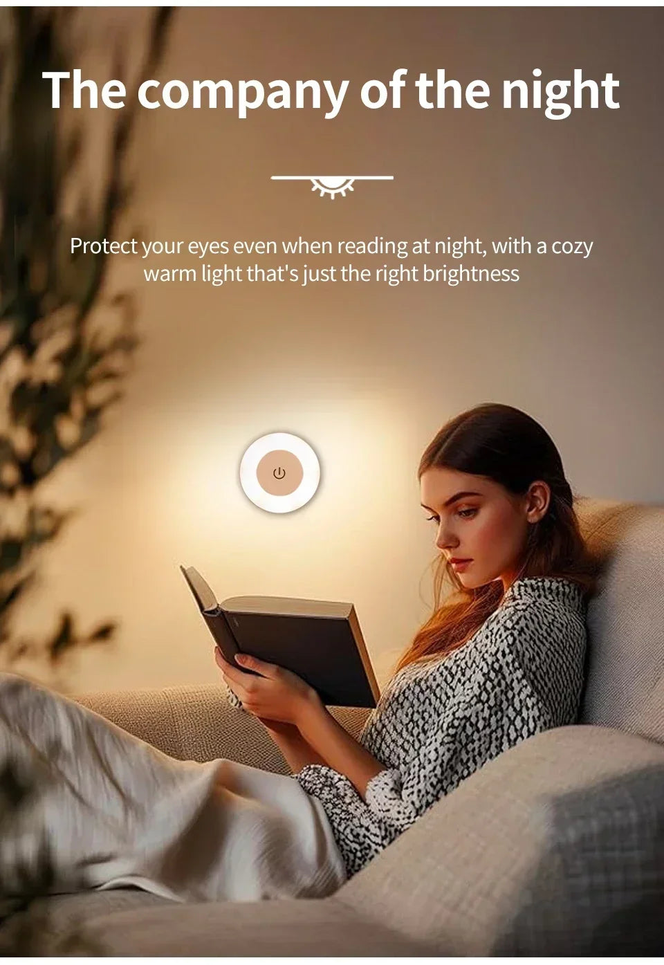 Led Wall Light Portable USB Rechargeable Night Light for Living Room Bedroom Lighting Lamps Bedside Lamp Touch Light Home Decor