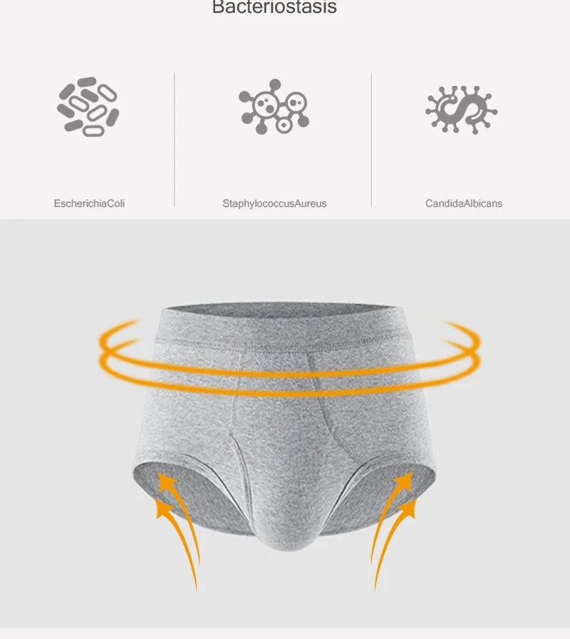 Men's Briefs Sexy Underwear Men 100%Cotton Soft Underpants Comfortable Solid Panties Male High Waist Breathable Underwear Cuecas