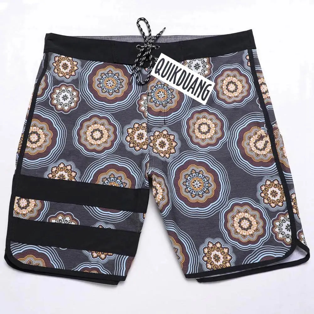New Fashion Men's Waterproof Stretch Surf Pants Quick-Dry Bermuda Boardshorts Casual Spandex Swimming Trunks Beach Shorts T04
