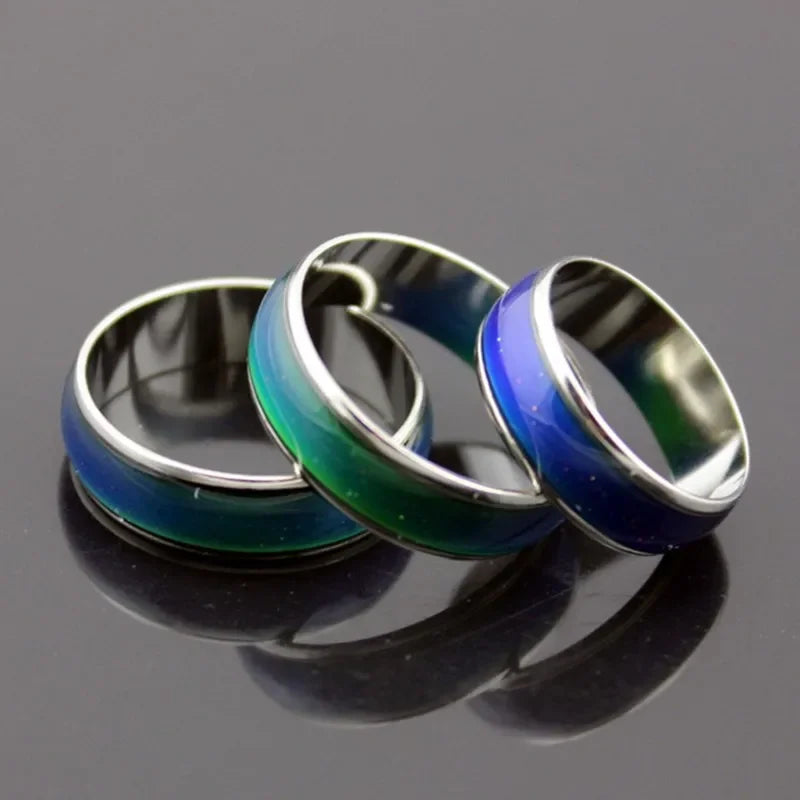 Unisex 6mm Wide Simple Fashion Mood Sense Warm Color Changing Ring