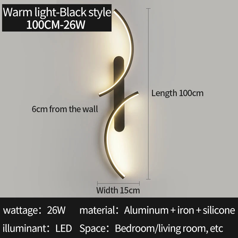 Minimalist Wall Lamp LED C Shape Wall Sconce Modern Simple for Home Decor Perfect Lighting Living Room Bedroom Hallway Office