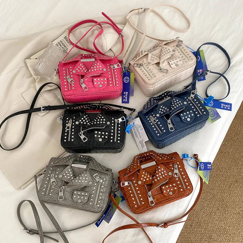 Fashion Jacket Design Crossbody Bag Rivet Clothes Shape Women Handbag Purse Brand Designer Lady Shoulder Bags Luxury Women's Bag