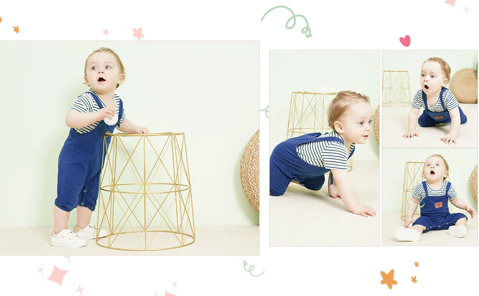 Newborn Baby Boy Clothes Outfit Set,0-18 Months Summer Short Sleeve Romper Bodysuit Overall Infant Boys Clothing