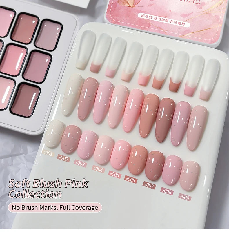 Jillradia 9-Colors New Popular Solid Gel Nail Gel Semi Permanent Nail Art Soaking UV LED Gel Christmas Manicure Gift Nail Salon