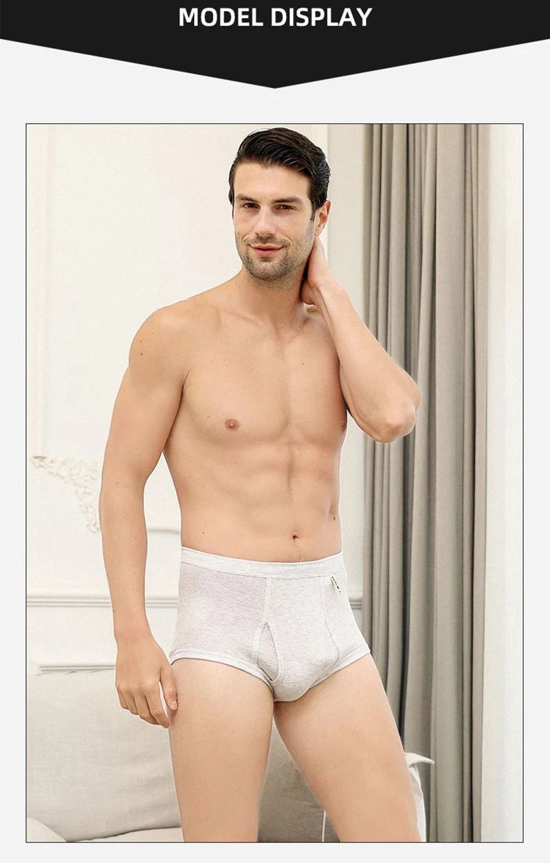 Men's Briefs Sexy Underwear Men 100%Cotton Soft Underpants Comfortable Solid Panties Male High Waist Breathable Underwear Cuecas