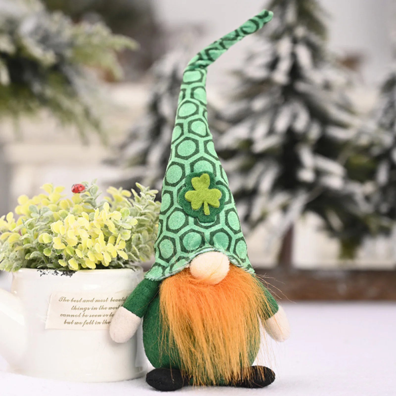 St Patrick's Day Decoration Doll Green Plush Gnome Faceless Doll Irish Day Party Decor Saint Patrick Ornaments Irish Gifts Home