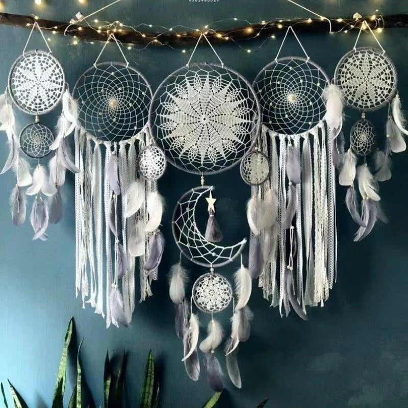 Indian Dream Catcher Wind Chime, Handmade Feather Pendant, Indoor Tassel, Wall Hanging, Wedding Decoration, Kids Room decor