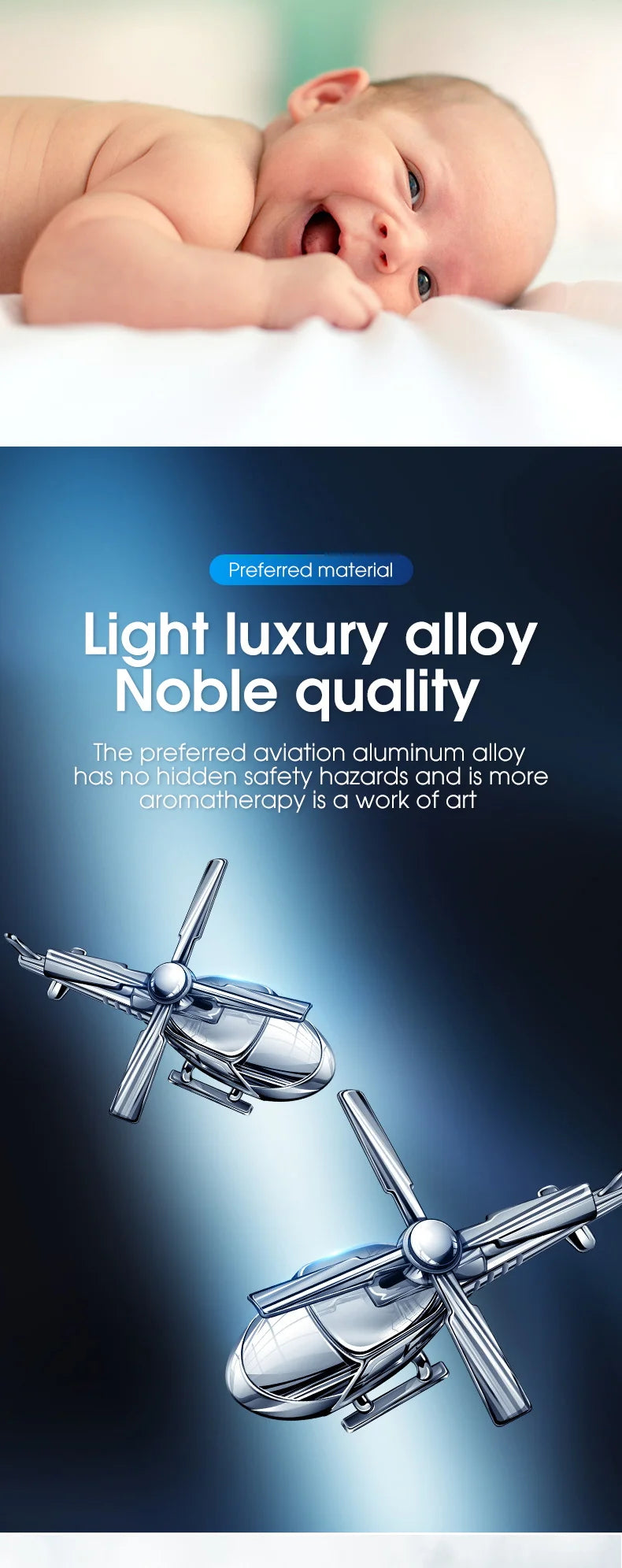 Car Air Freshener Mini Helicopter Rotating Aromatherapy Purifie Odors Car Perfume Essential Oil Diffuser Car Vent Aromatherapy