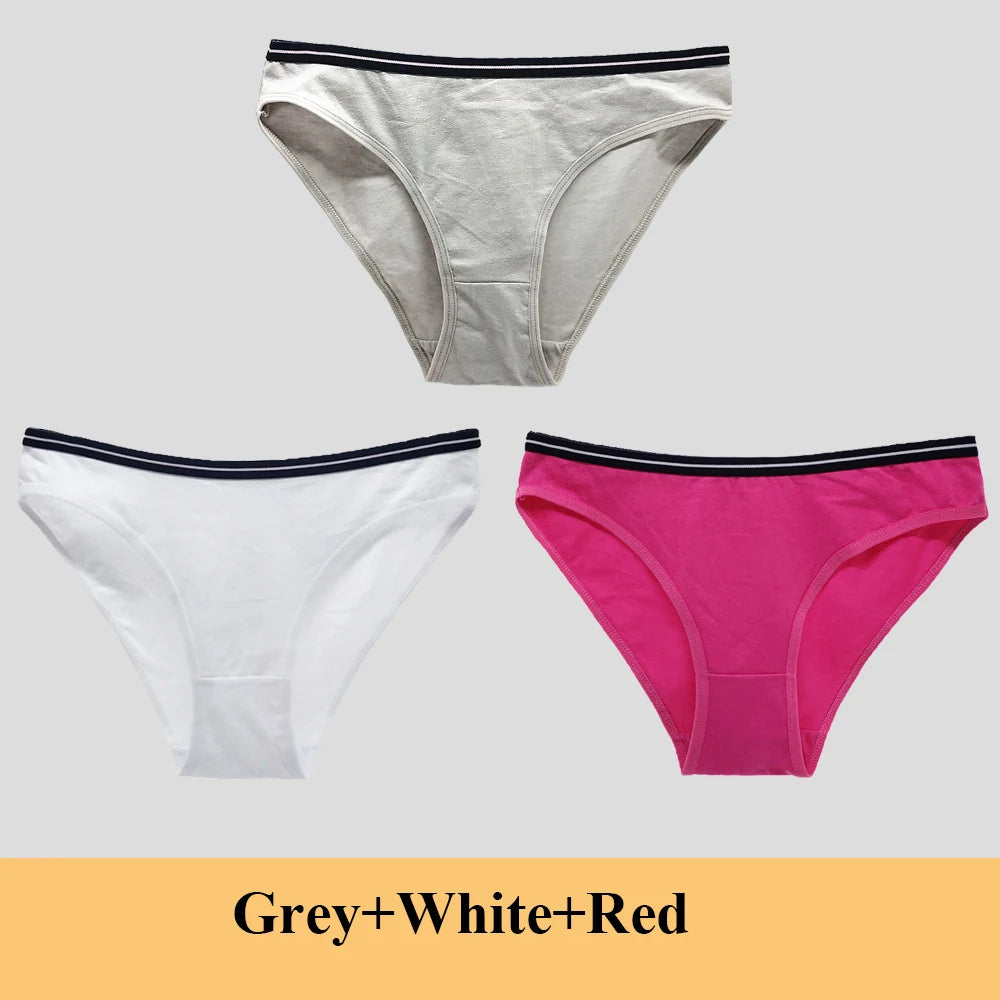 Woman Underwear Women's Cotton Sexy Panties Briefs Low Waist Lace Girls Ladies Knickers Lingerie for Women 3 Pcs/lot