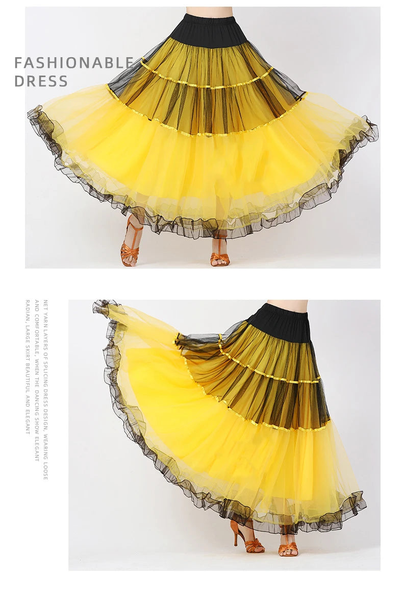 Modern Dance Costumes Fashionable Versatile Mesh Large Skirt Social Performances Dance Dresses Performance Costumes Daily Outfit