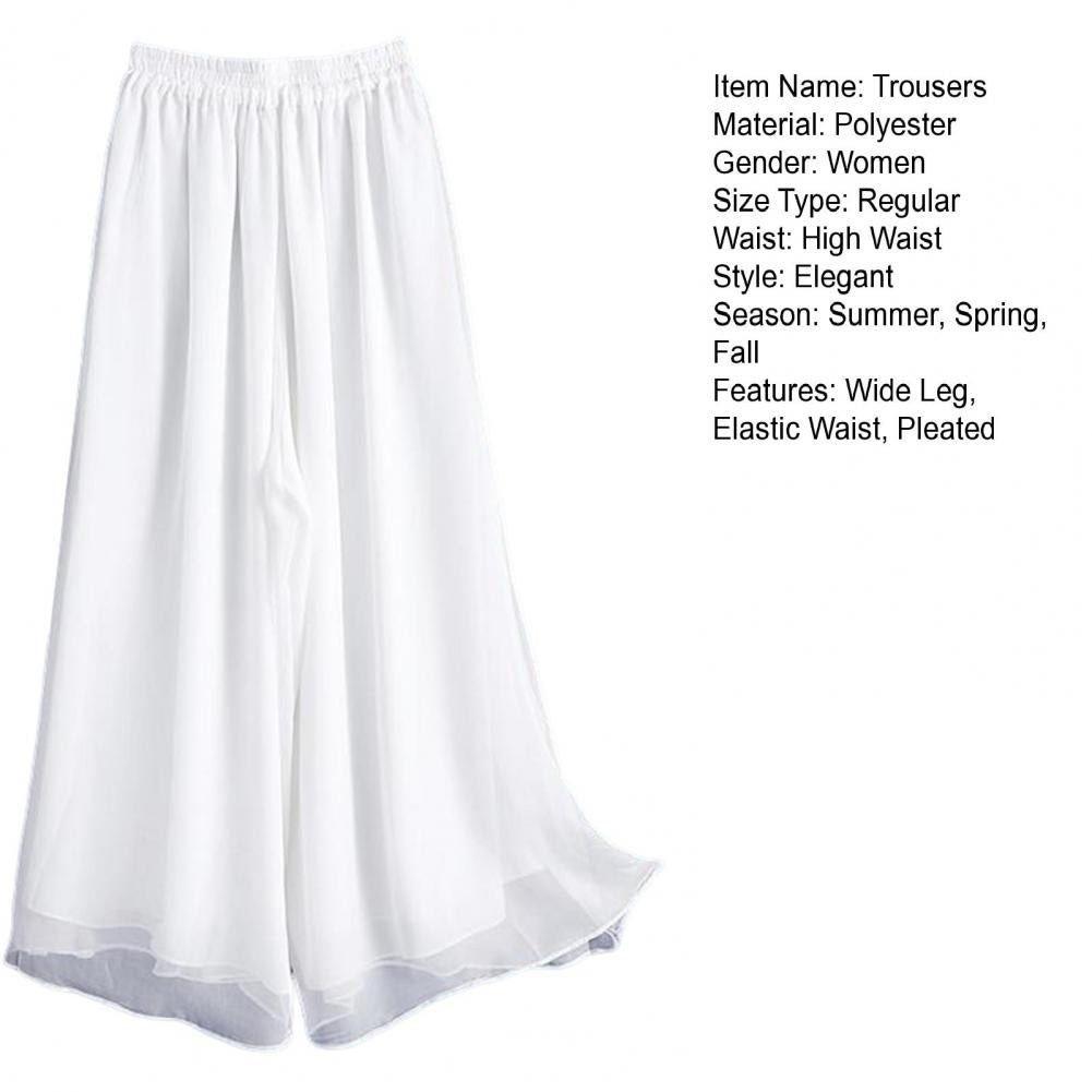 Women Chinese Classical Dance Clothing Female Elegant Trousers Practiice Clothes Modern Elastic Waist Ethnic Pants White Black