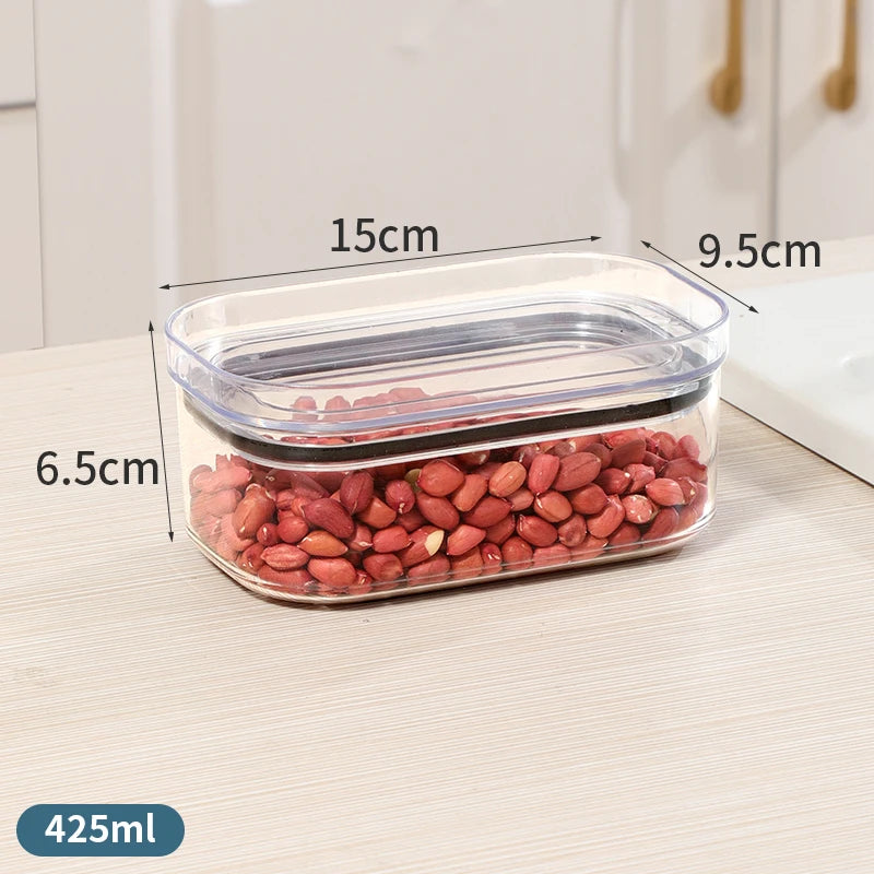 Large Capacity Sealed Jar Kitchen Cabinet Organizer Grain Soybean Nuts Storage Refrigerator Crisper Strong Plastic Sealed Tank