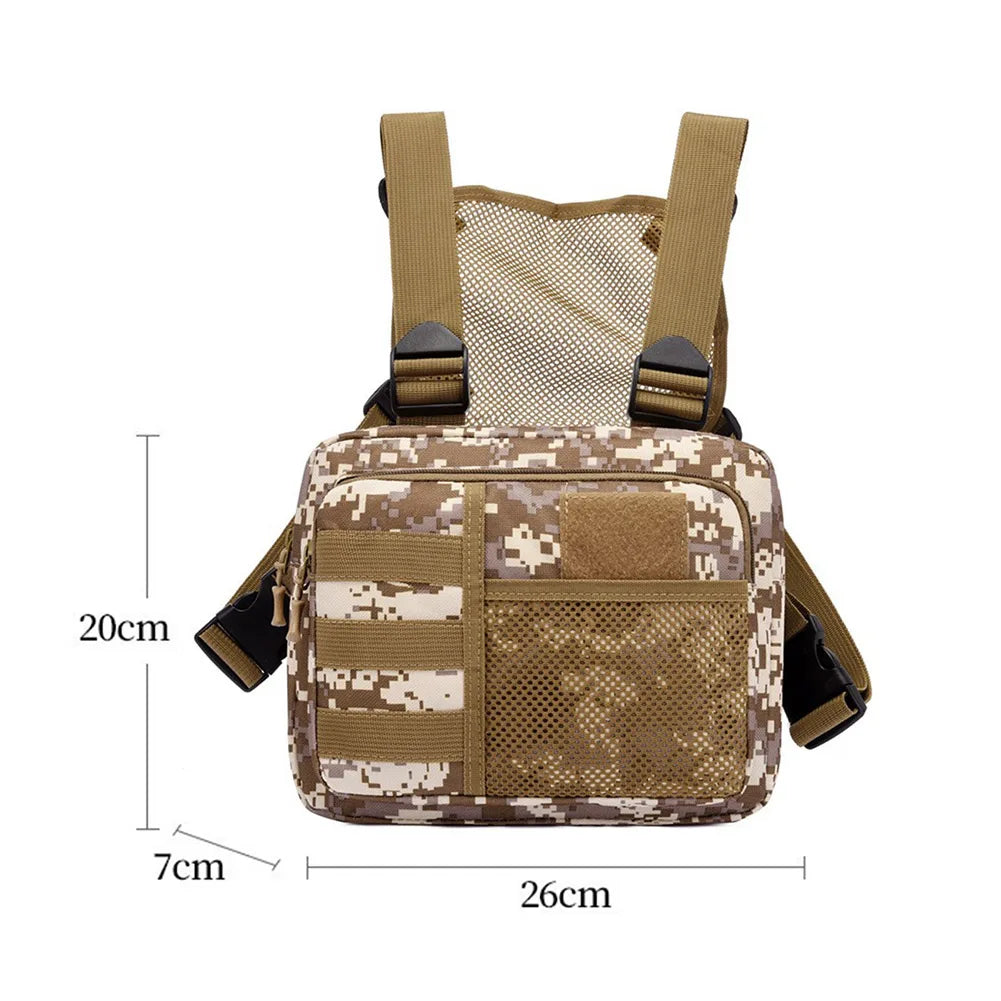 Fishing Chest Bag Men's Tactical Bags Waterproof Molle Nylon Climbing Camping Backpacks Outdoor Travel Vest Backpack Fanny Pack