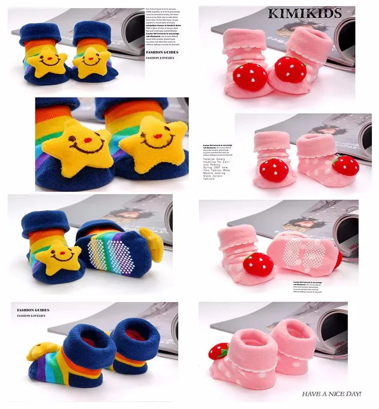 Newborn Baby Socks For Boys Girls Cotton Animal Cartoon Slipper Infant Boy Girl Socks Anti Slip Casual Toddler Home Floor Sock