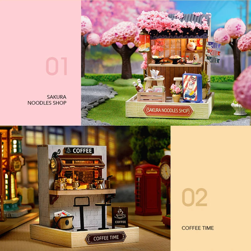 Mini Miniature Dollhouse DIY Small House Kit Making Room Toys Home Bedroom Decorations With Furniture Wooden Craft Doll houses