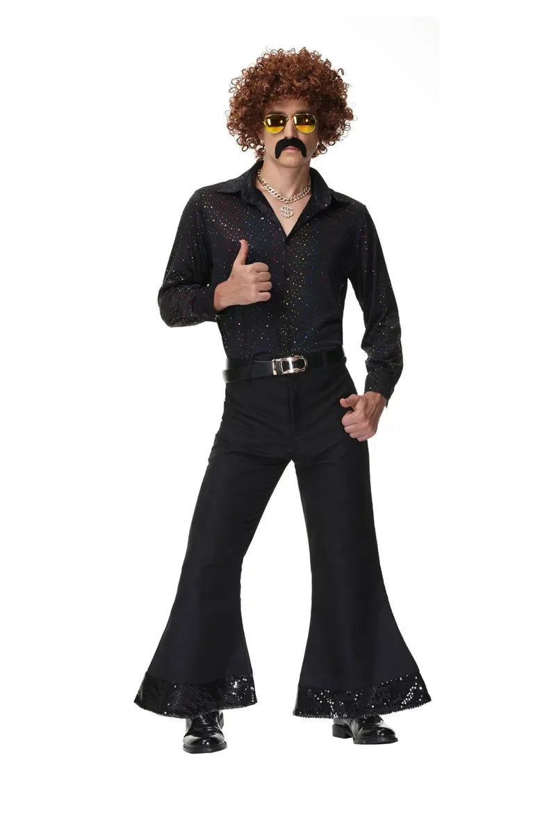 70's Disco Couple Costume Halloween Cosplay Costumes Vintage 80's Hippies Costume Men Women Music Festival Party Outfits