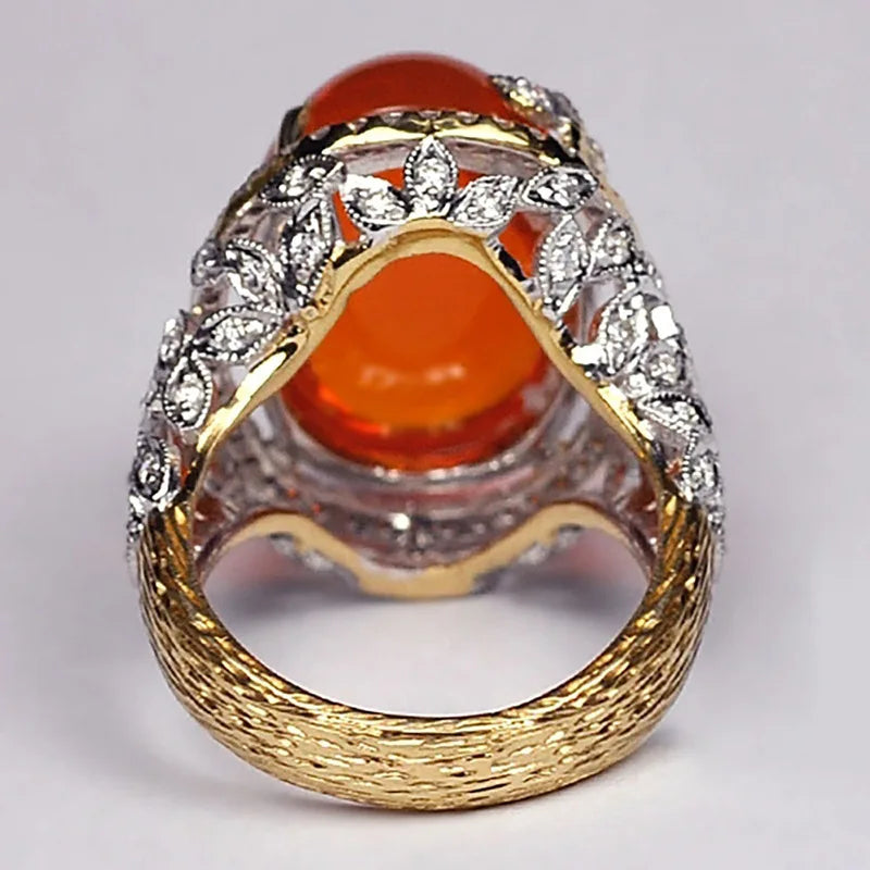 Silver Ruby Ring, Popular European and American Ring, Luxury Fashion Ring