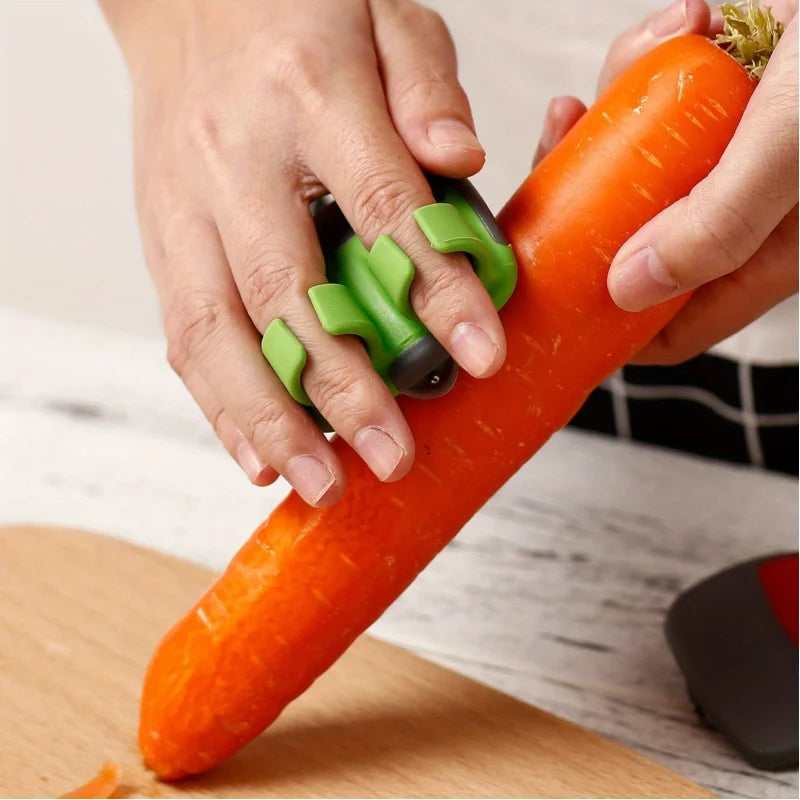 Vegetable peeler with anti slip rubber handle and ergonomic handle - made of sturdy and heat-resistant 304 stainless steel struc