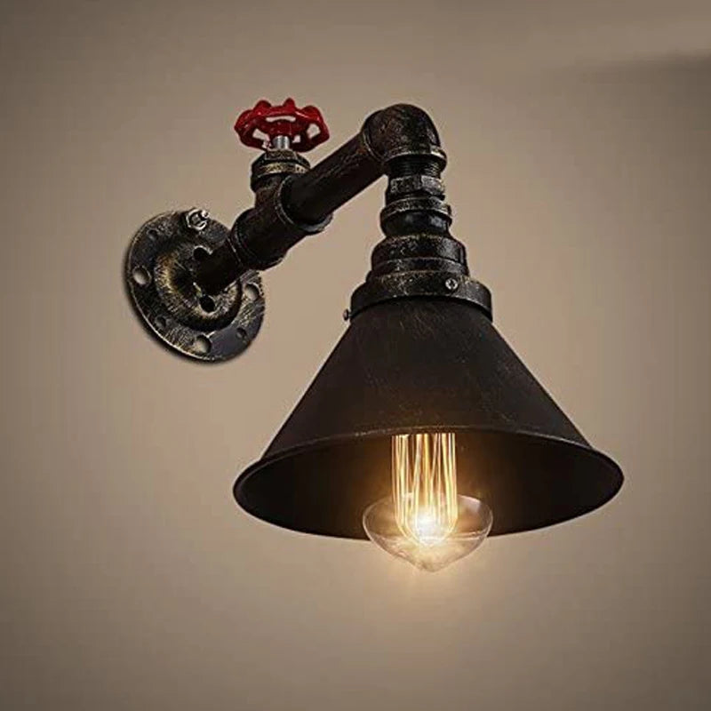 Loft Antique Industrial Aisle Bar Wall Lamp Clothes Shop Balcony Cafe Wall Light Tv Background Home Decor Water Pipe Wall Lamp