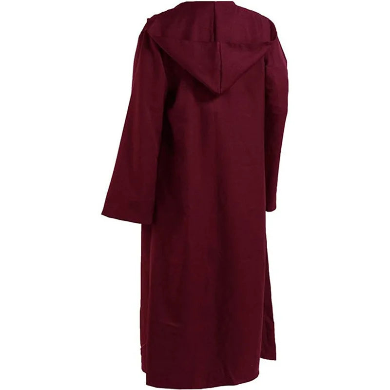 Halloween Festival Costumes Solid Long Robe Cosplay Costumes Abayas Hooded Punk Style Cloak Medieval Gothic Cape Novelty