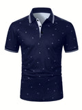 2026 Popular Men's Short Sleeved Polo Shirt 3D Digital Men's Fashion Casual Splicing Polka Dot Short Sleeved Fashion Polo Shirt