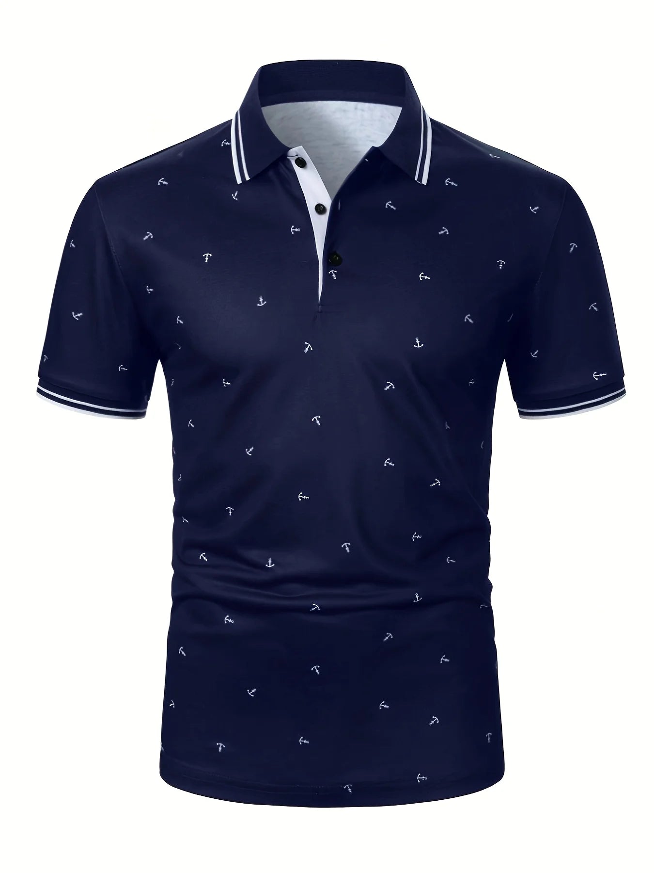 2026 Popular Men's Short Sleeved Polo Shirt 3D Digital Men's Fashion Casual Splicing Polka Dot Short Sleeved Fashion Polo Shirt