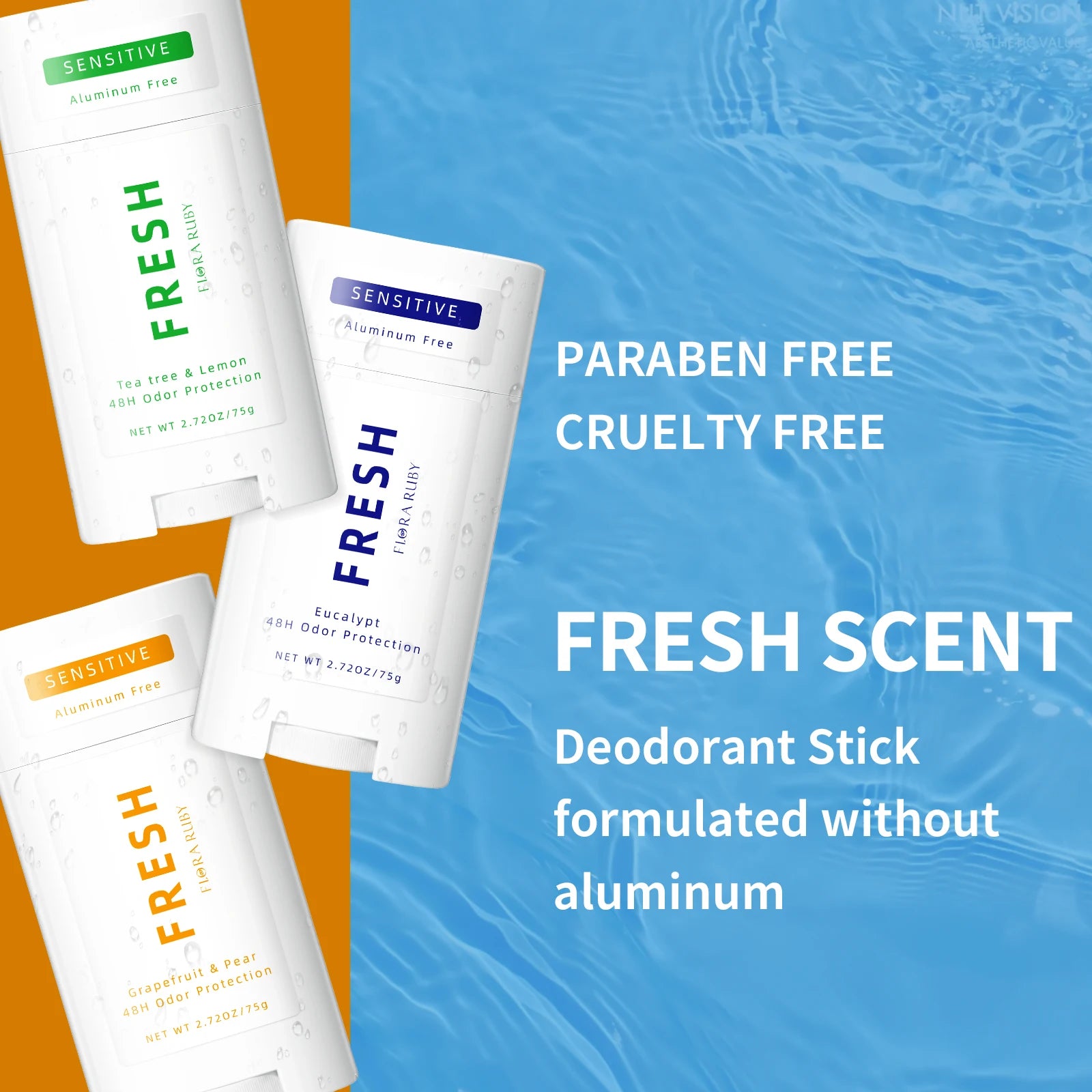 Deodorant Contains Naturally Derived Ingredients, 72 Hour Odor Control | Deodorant for Women Men, Aluminum Free, Coconut Oil 75g