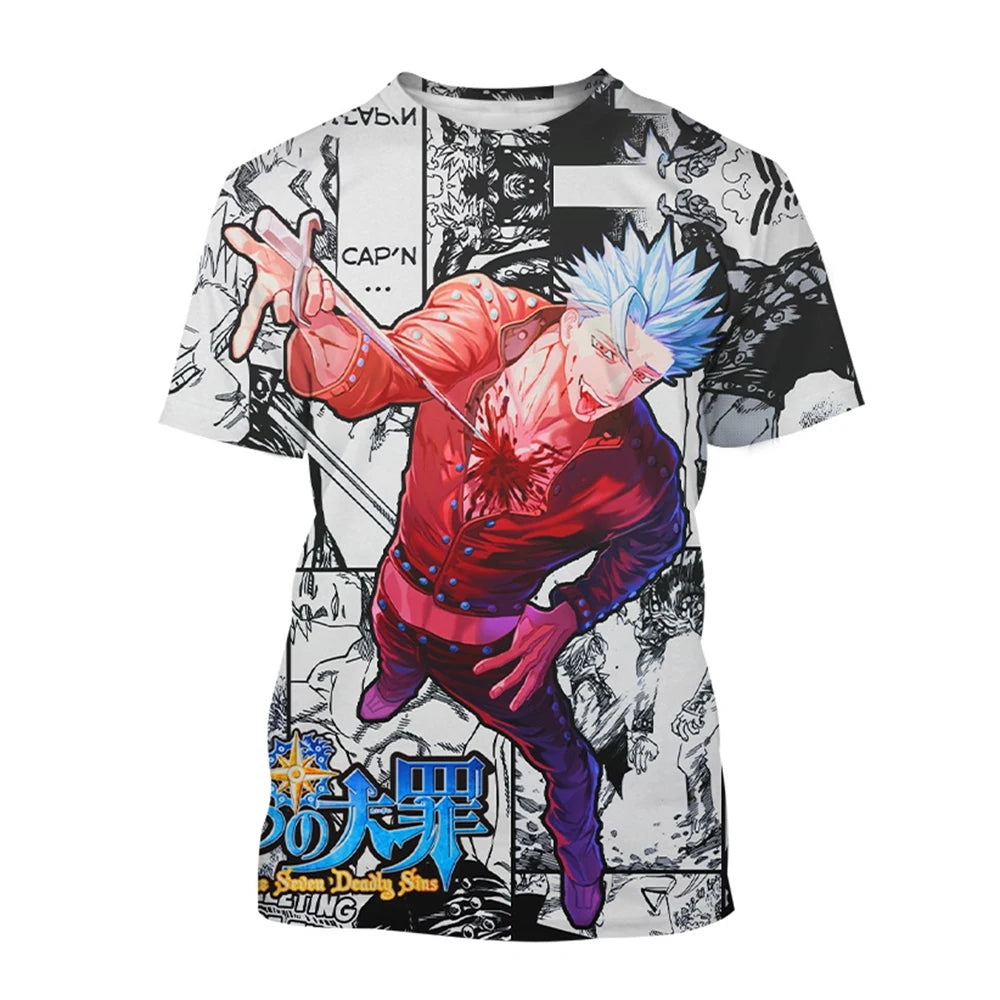 Summer Hot selling Anime Character Creative Design 3D Printing Cool and Personalized Fashion T-shirt