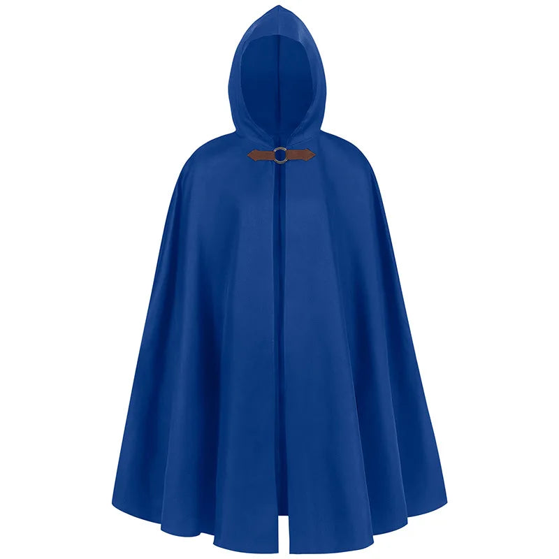 Halloween Festival Costumes Solid Long Robe Cosplay Costumes Abayas Hooded Punk Style Cloak Medieval Gothic Cape Novelty